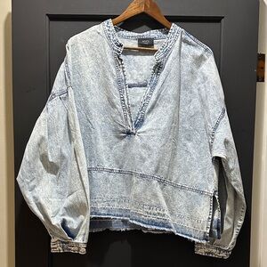 Vintage Washed Blue Denim Top